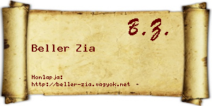 Beller Zia névjegykártya